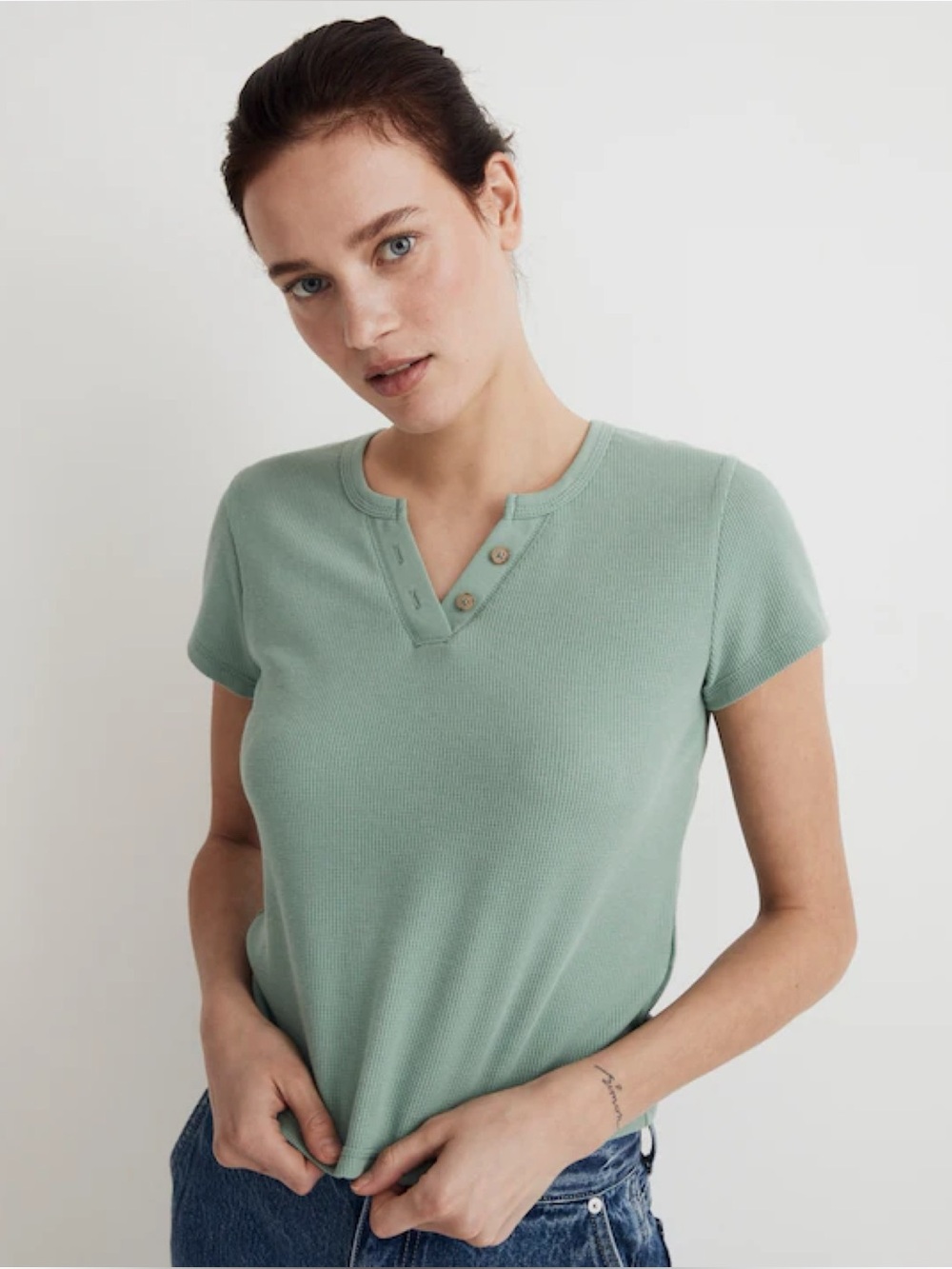 Madewell Split-Neck Henley Tee Small